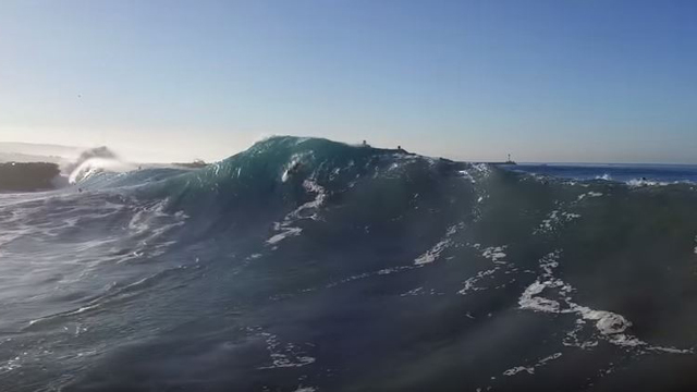 Drone Video of The Wedge Looking Surfable